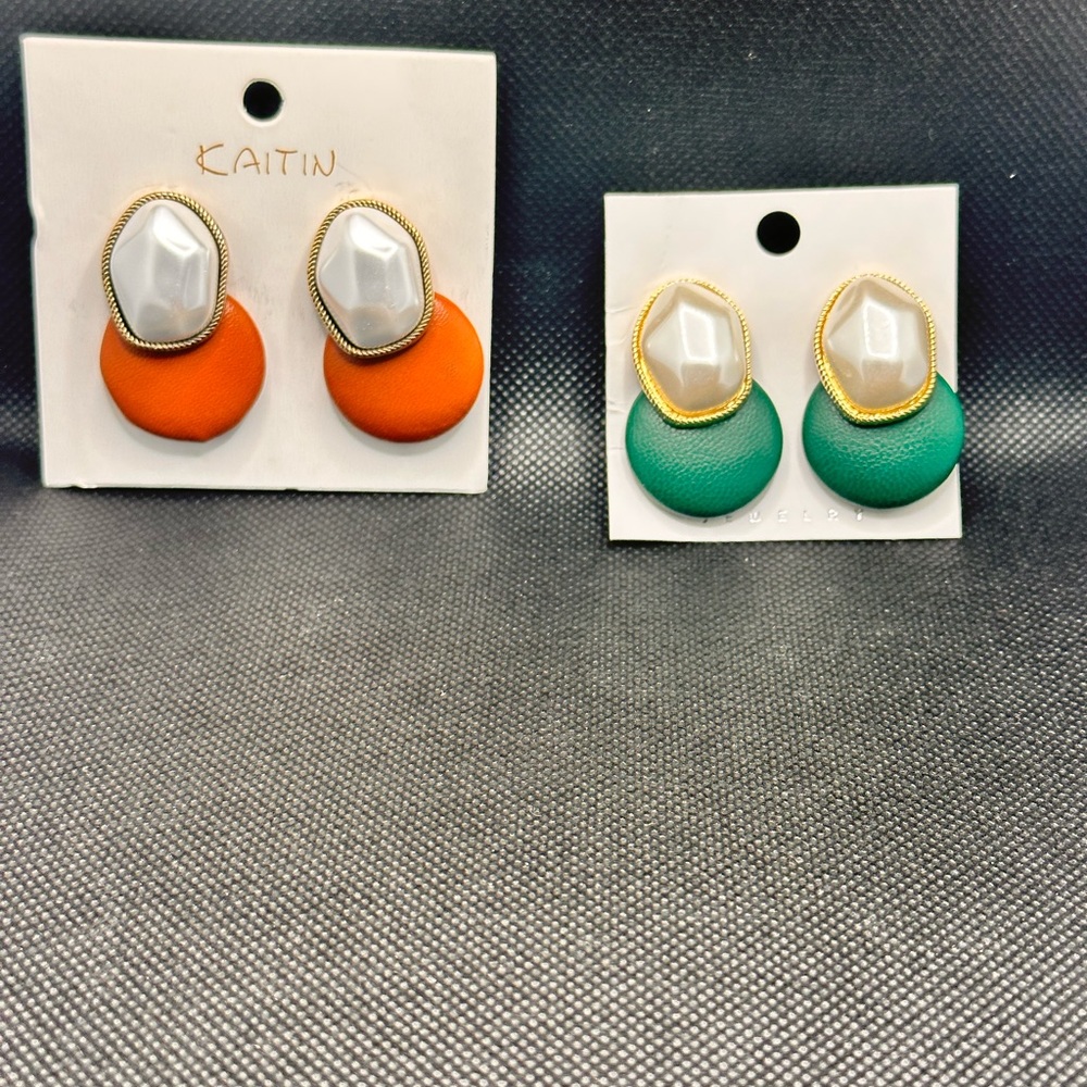 Faux Pearl Decor Round Drop Earrings